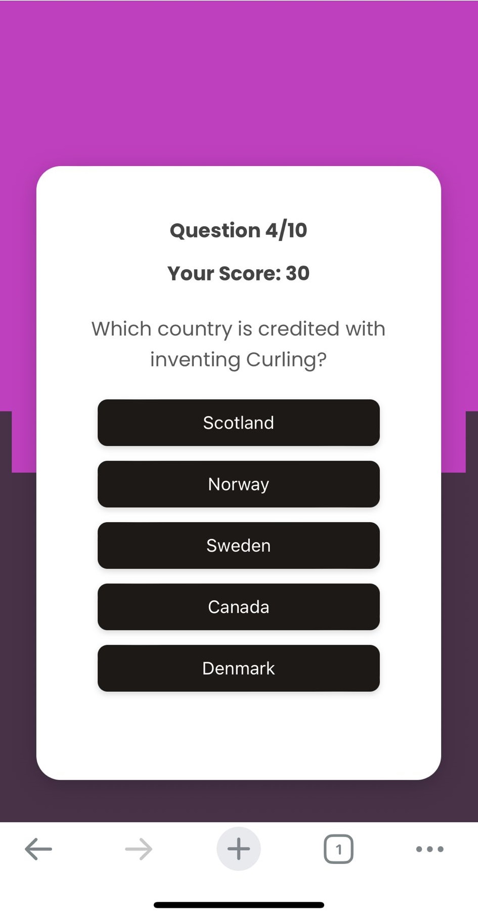 quiz screenshot